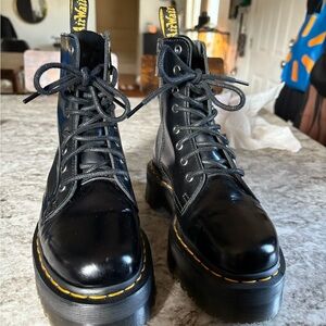 Dr. Martens Black Boots with Yellow Accents